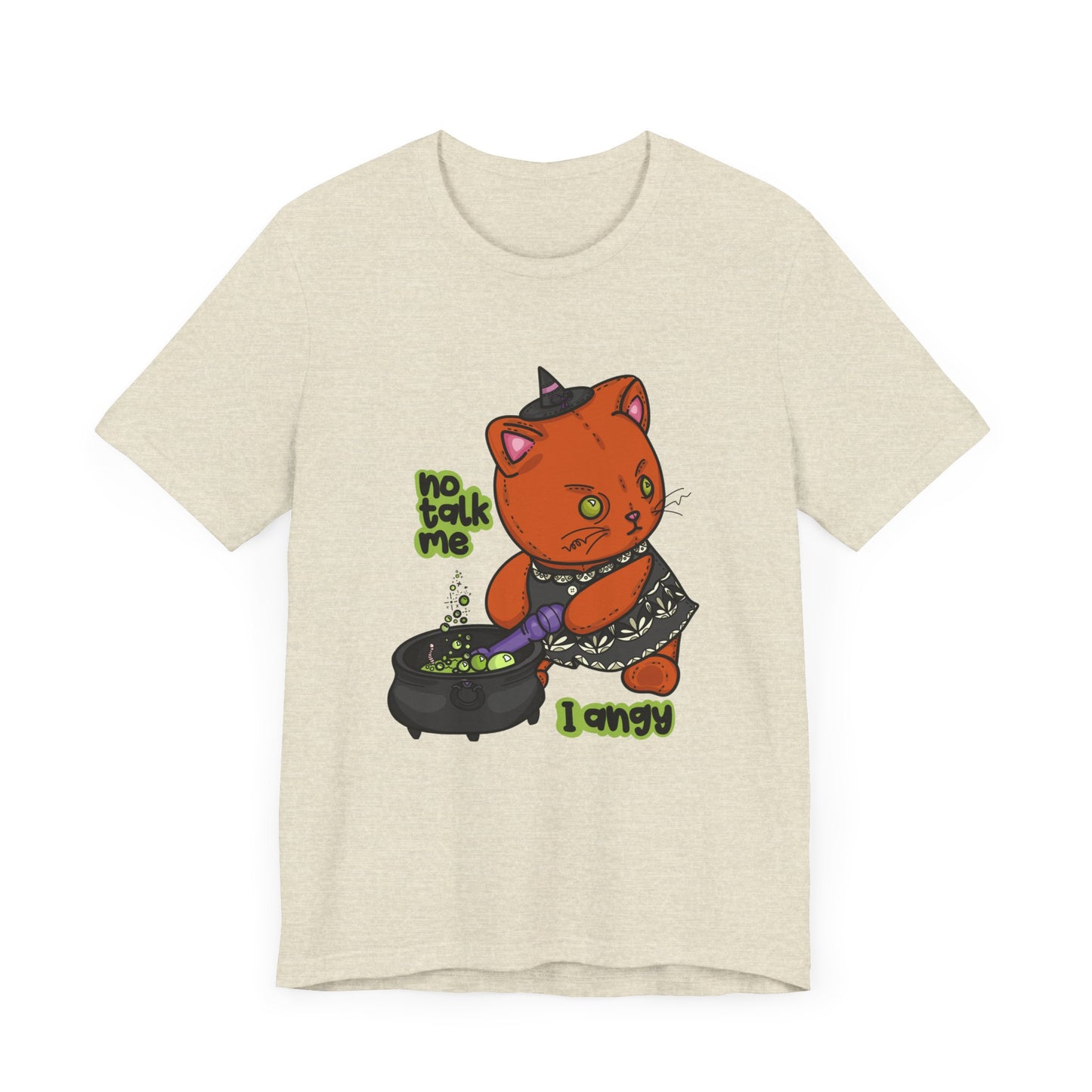 Witchy Cat “No Talk Me I Angy” Unisex Short Sleeve Shirt