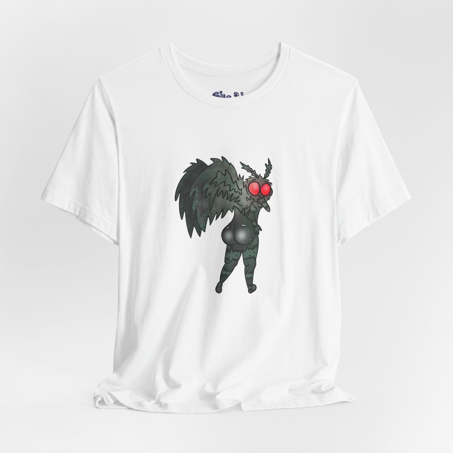 Sexy Mothman Whimsical Cryptid Short Sleeve Tee | Unique Graphic T-Shirt for Cryptid Fans, Horror Lovers, Folklore Shirt