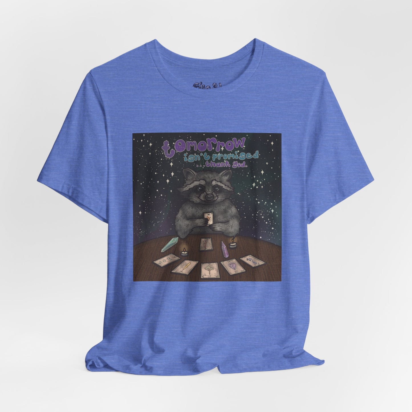 Cosmic Tarot Raccoon Tee - Whimsical Unisex T-Shirt, Trash Panda Gifts, Mystical Apparel, Quirky Casual Wear