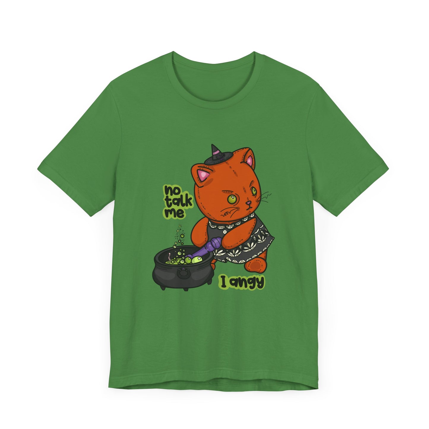 Witchy Cat “No Talk Me I Angy” Unisex Short Sleeve Shirt