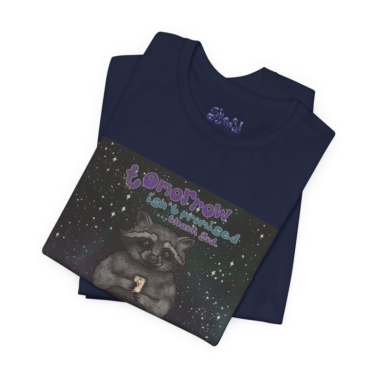 Cosmic Tarot Raccoon Tee - Whimsical Unisex T-Shirt, Trash Panda Gifts, Mystical Apparel, Quirky Casual Wear