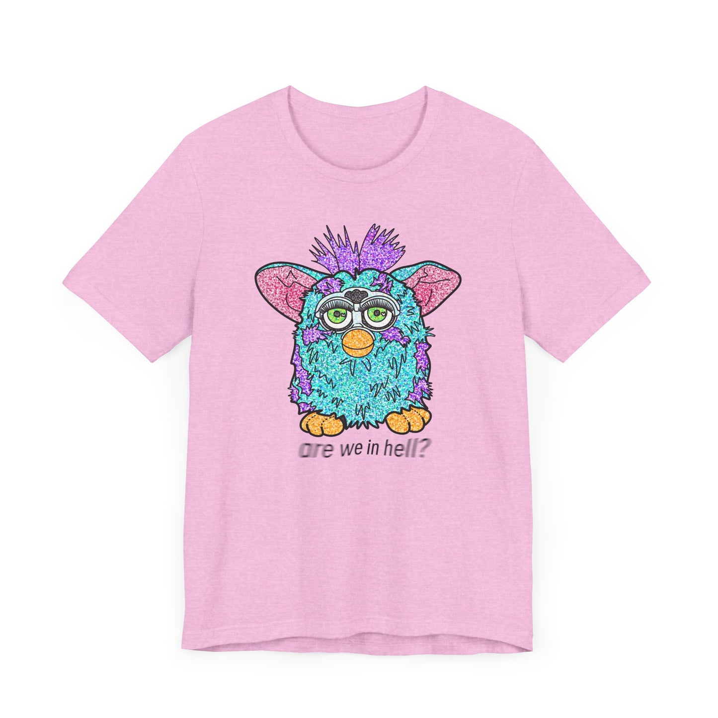 Funny Graphic Tee: "Are We in Hell?" Retro Furby Design