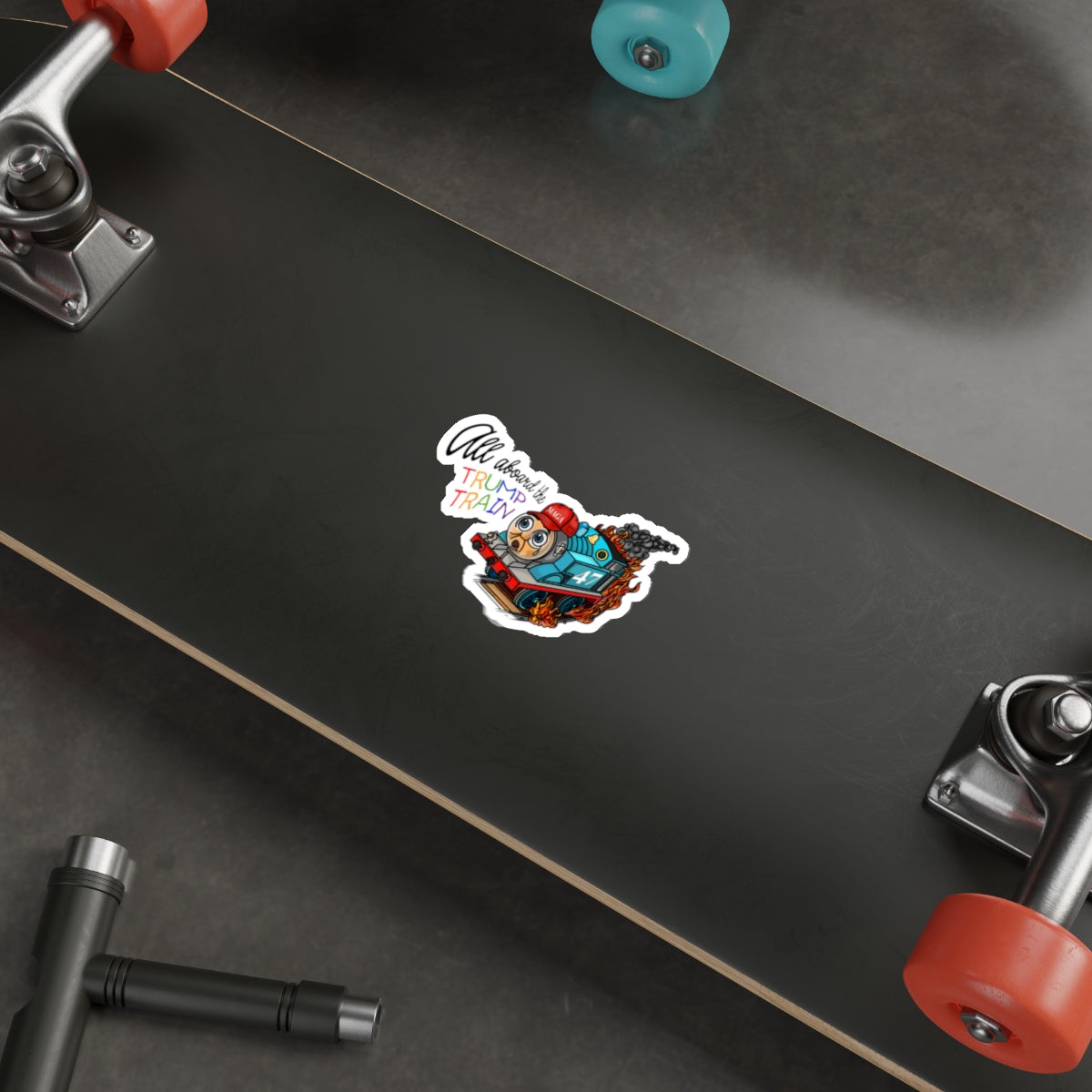 All Aboard The Trump Train Premium Water Resistant Die-Cut Stickers