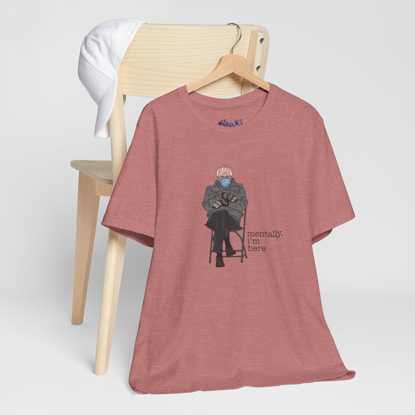 Bernie Sanders Mentally I'm Here Tee, Unisex Political Humor Shirt, Casual Wear For Liberal Leftist, Comfortable Everyday Tee