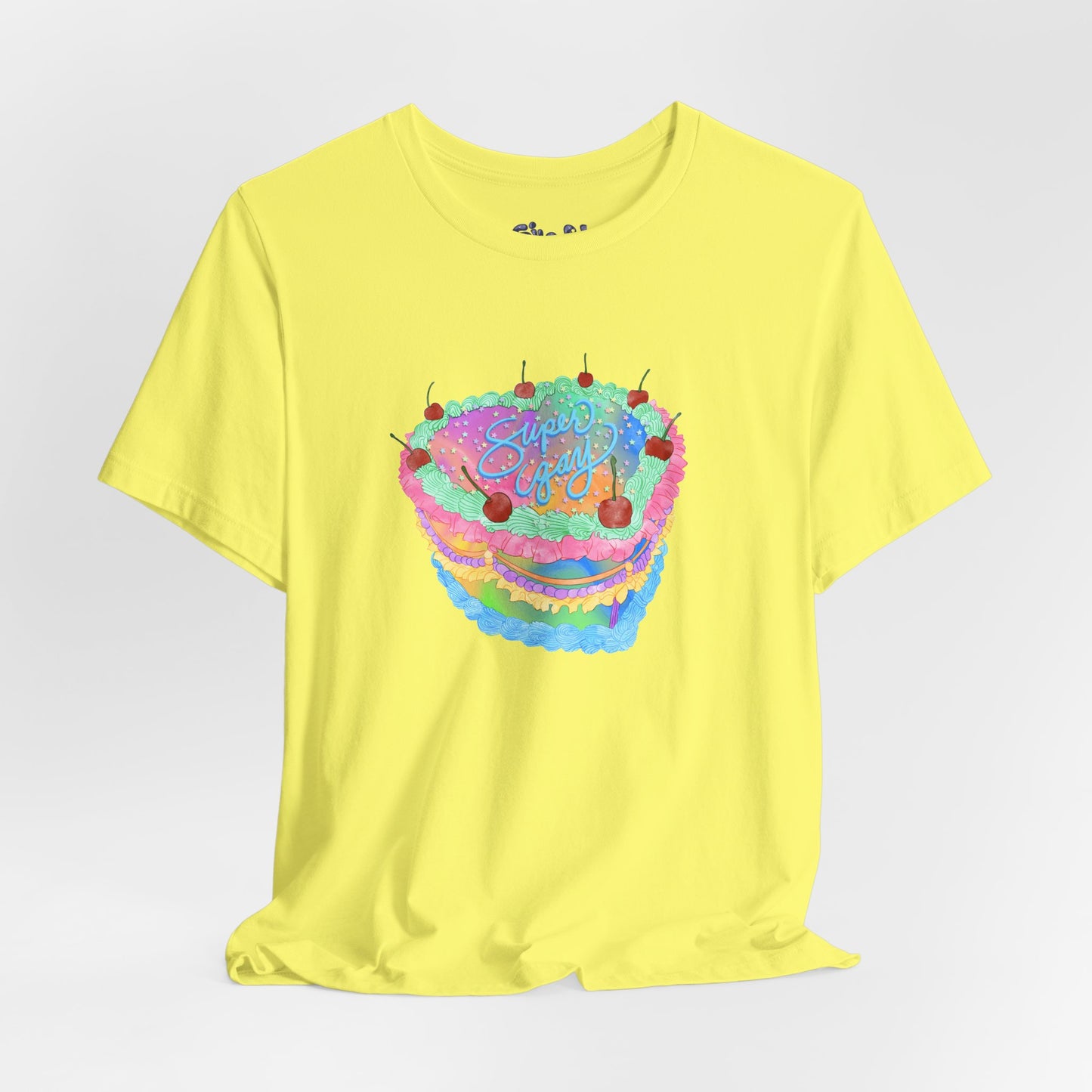 Super Gay Vintage Fancy Cake Tee, Unisex Pride Cakes T-Shirt, Gay Pride Baking Shirt, Casual Baker Apparel