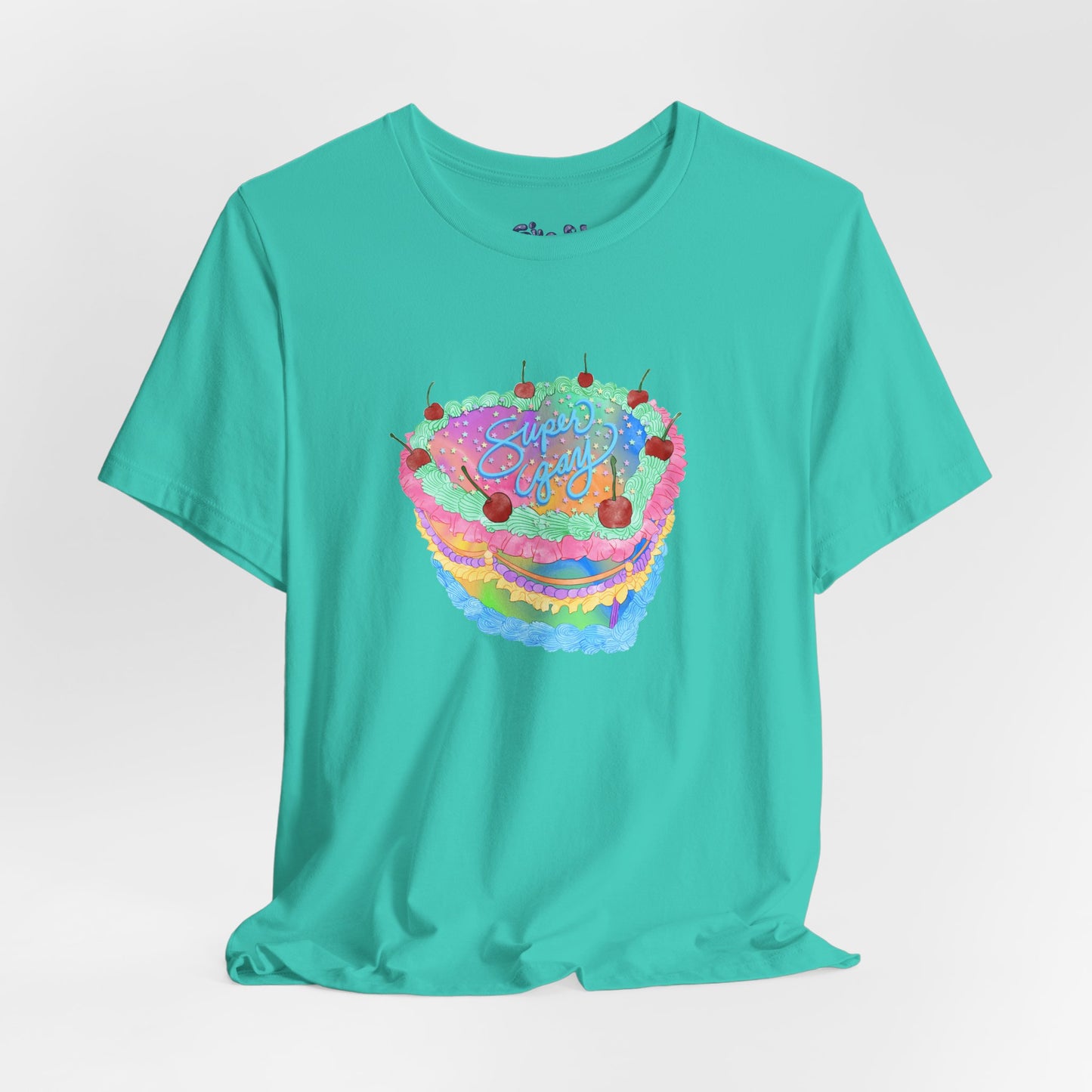 Super Gay Vintage Fancy Cake Tee, Unisex Pride Cakes T-Shirt, Gay Pride Baking Shirt, Casual Baker Apparel