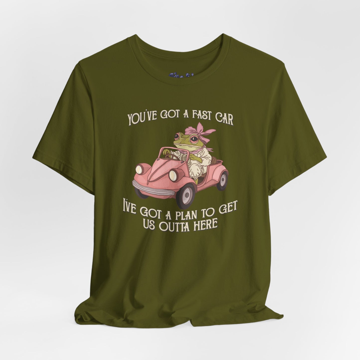 Cute Frog Graphic Tee, You've Got a Plan to Get Us Outta Here Shirt, Unisex T-Shirt, Fast Car, 90's Casual Wear, y2k