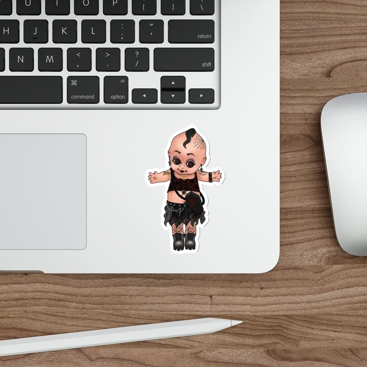 Goth Kewpie Baby Doll Water Resistant Vinyl Sticker