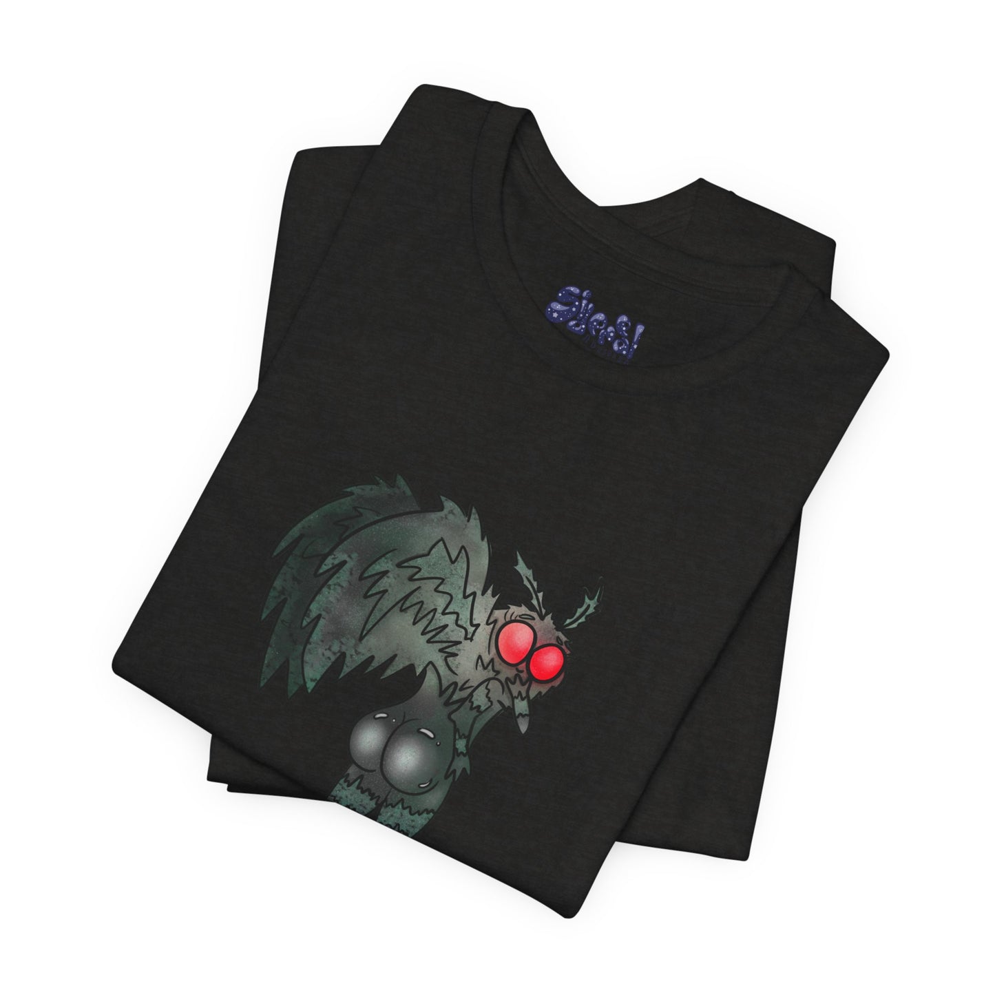Sexy Mothman Whimsical Cryptid Short Sleeve Tee | Unique Graphic T-Shirt for Cryptid Fans, Horror Lovers, Folklore Shirt