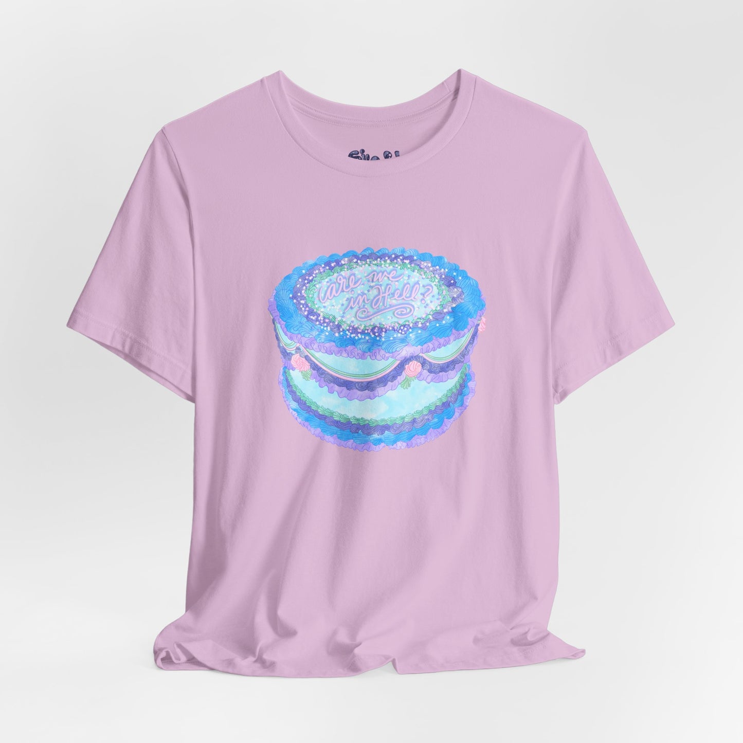Are We In Hell Cake Unisex Jersey Tee, Quirky Baking Graphic T-Shirt, Vintage Fancy Cake Apparel, Casual Wear for Bakers