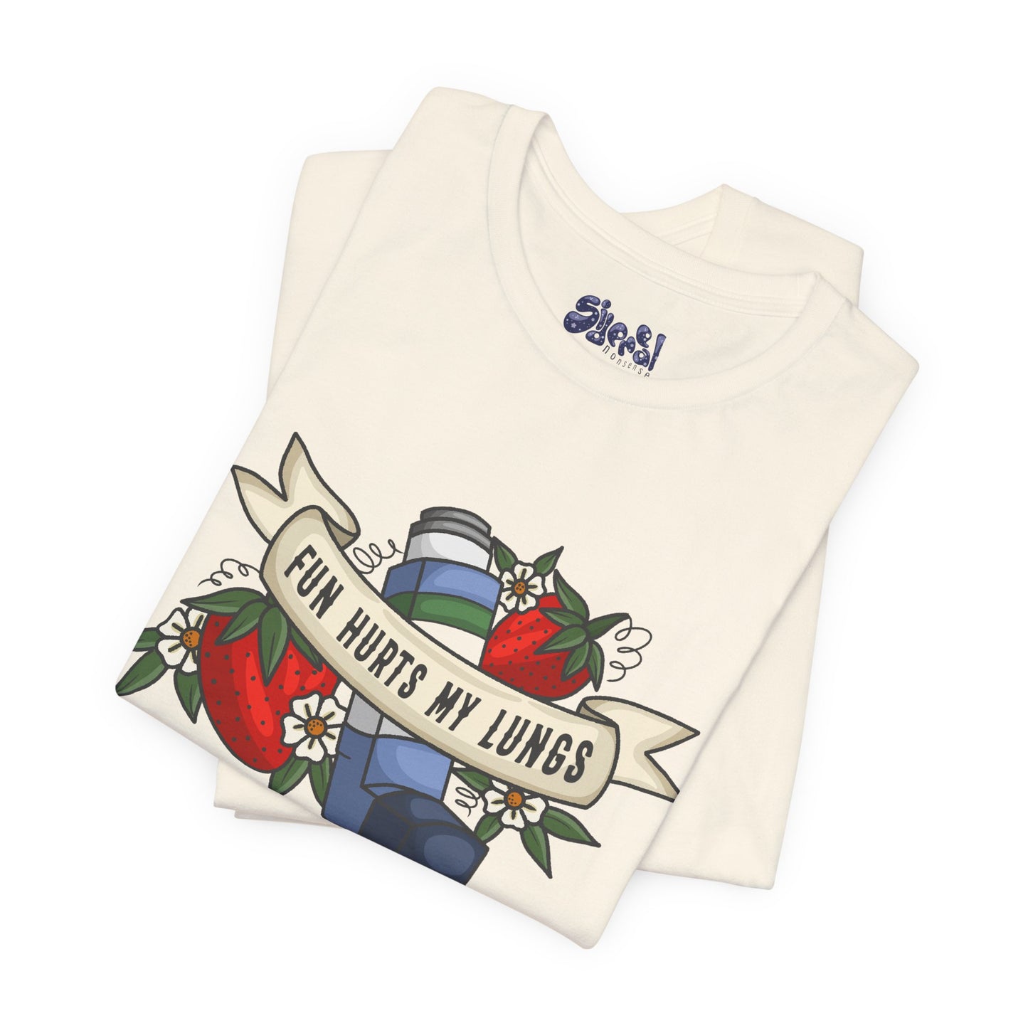 Fun Hurts My Lungs Asthma Awareness Tee, Unisex Jersey T-Shirt, Funny Asthma Shirt, Retro Tattoo Style Gift, Casual Everyday Wear