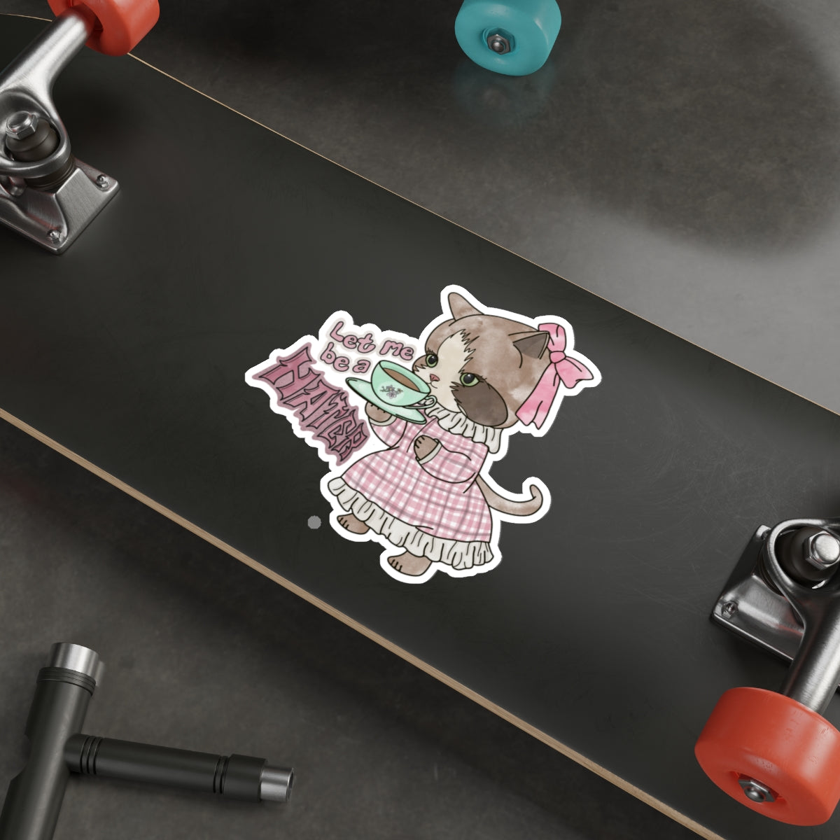 Let Me Be A Hater Waterproof Vinyl Die-Cut Stickers, Punk Cat Water Bottle Sticker, Kawaii Stickers, Grunge Laptop Stickers, Vintage Cat Gift