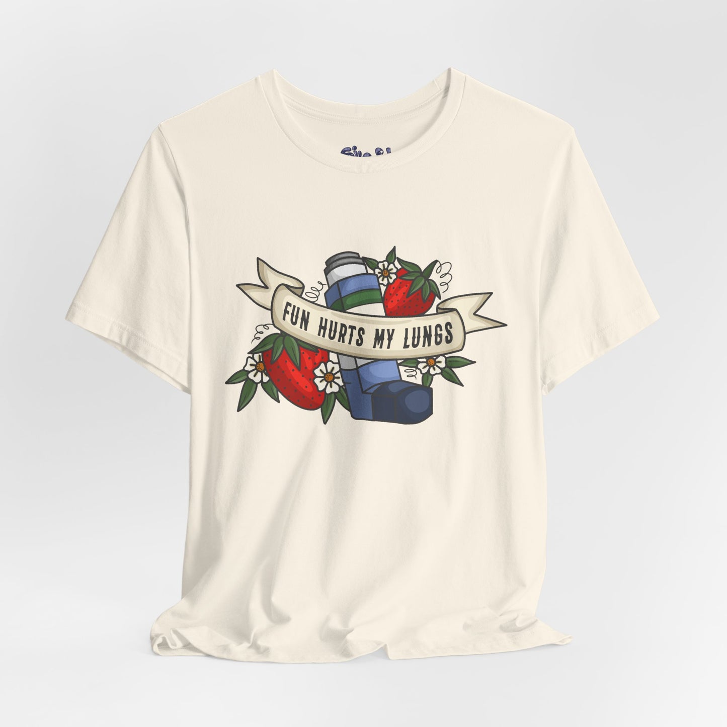 Fun Hurts My Lungs Asthma Awareness Tee, Unisex Jersey T-Shirt, Funny Asthma Shirt, Retro Tattoo Style Gift, Casual Everyday Wear