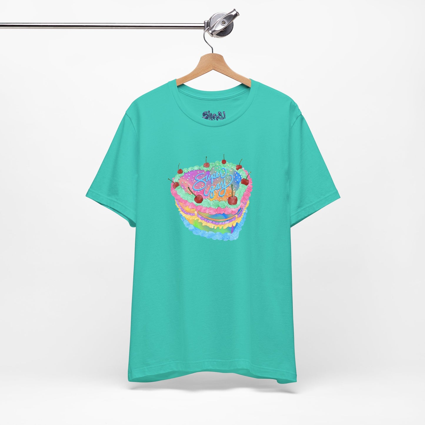 Super Gay Vintage Fancy Cake Tee, Unisex Pride Cakes T-Shirt, Gay Pride Baking Shirt, Casual Baker Apparel