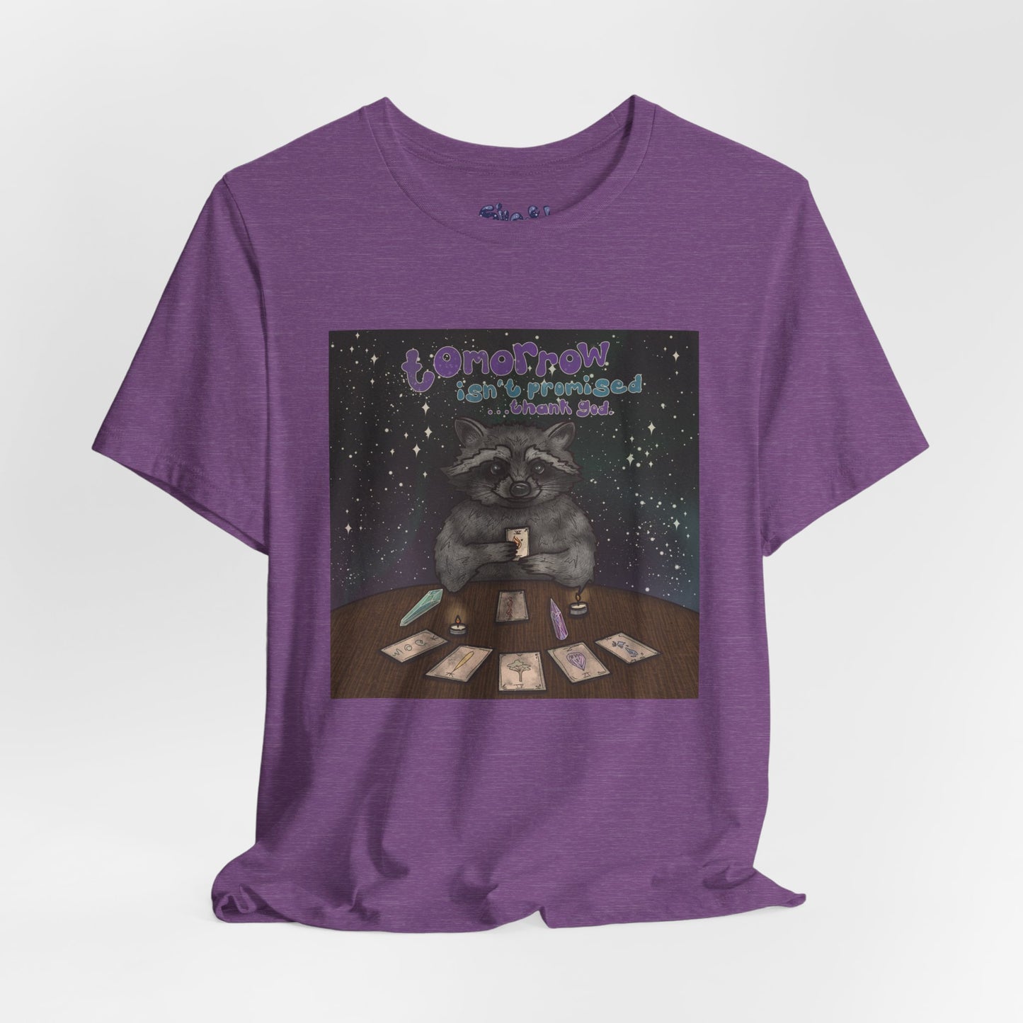 Cosmic Tarot Raccoon Tee - Whimsical Unisex T-Shirt, Trash Panda Gifts, Mystical Apparel, Quirky Casual Wear