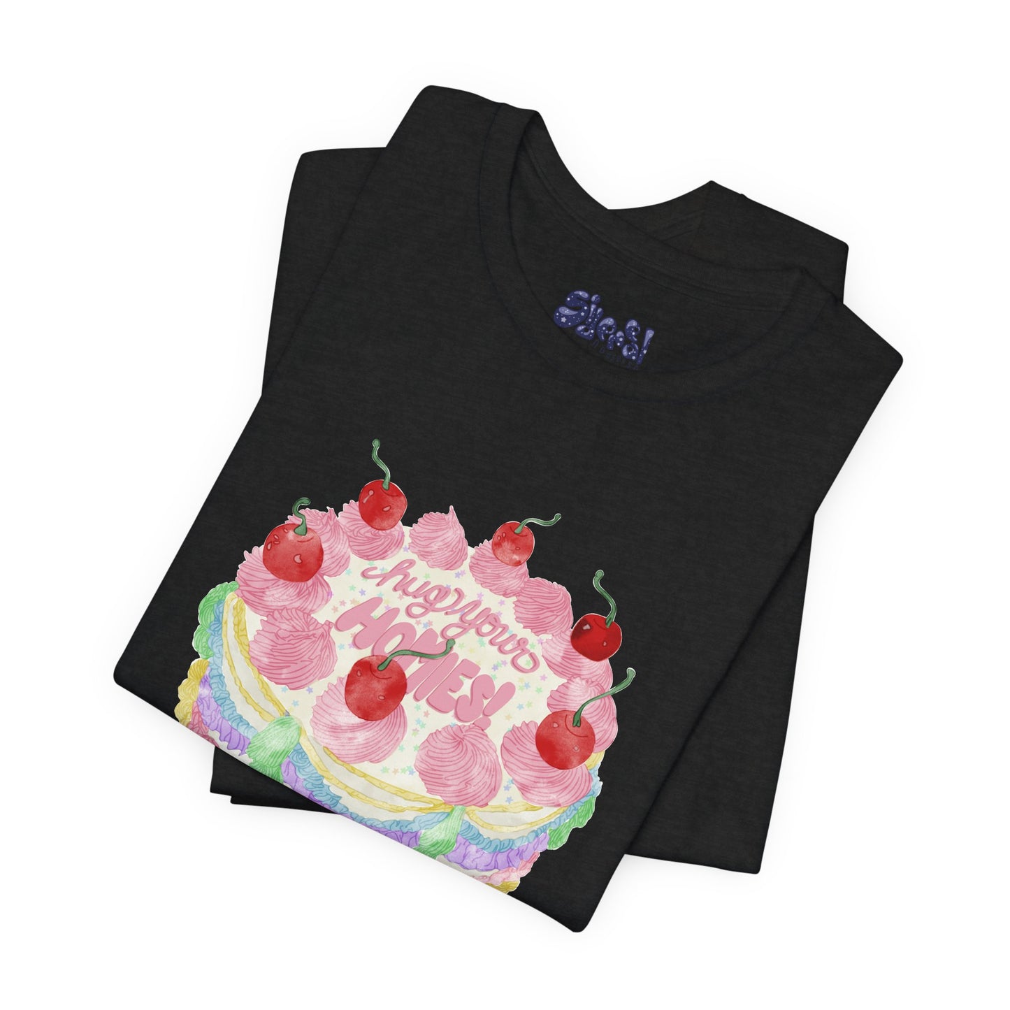 Hug Your Homies Cake Tee - Friendship T-Shirt, Mental Health Shirt, Gift for Teens, Baking Tee, Casual Wear
