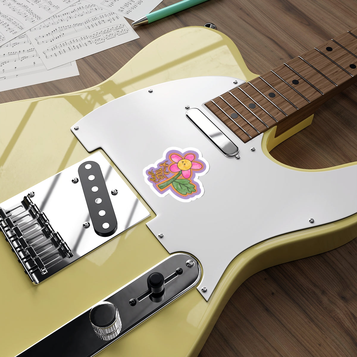 Find Your Joy Joyful Flower Waterproof Vinyl Die-Cut Stickers, Cute Floral Sticker, Mental Health Laptop Decor, Self-Care Gifts, Positive Vibes