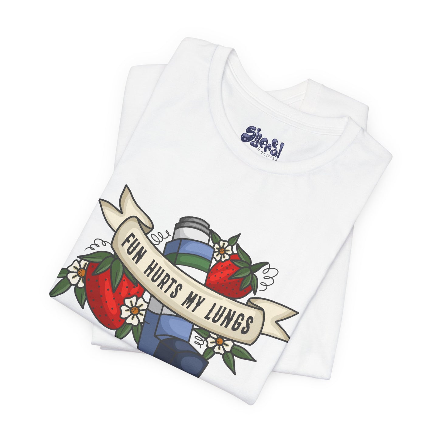 Fun Hurts My Lungs Asthma Awareness Tee, Unisex Jersey T-Shirt, Funny Asthma Shirt, Retro Tattoo Style Gift, Casual Everyday Wear
