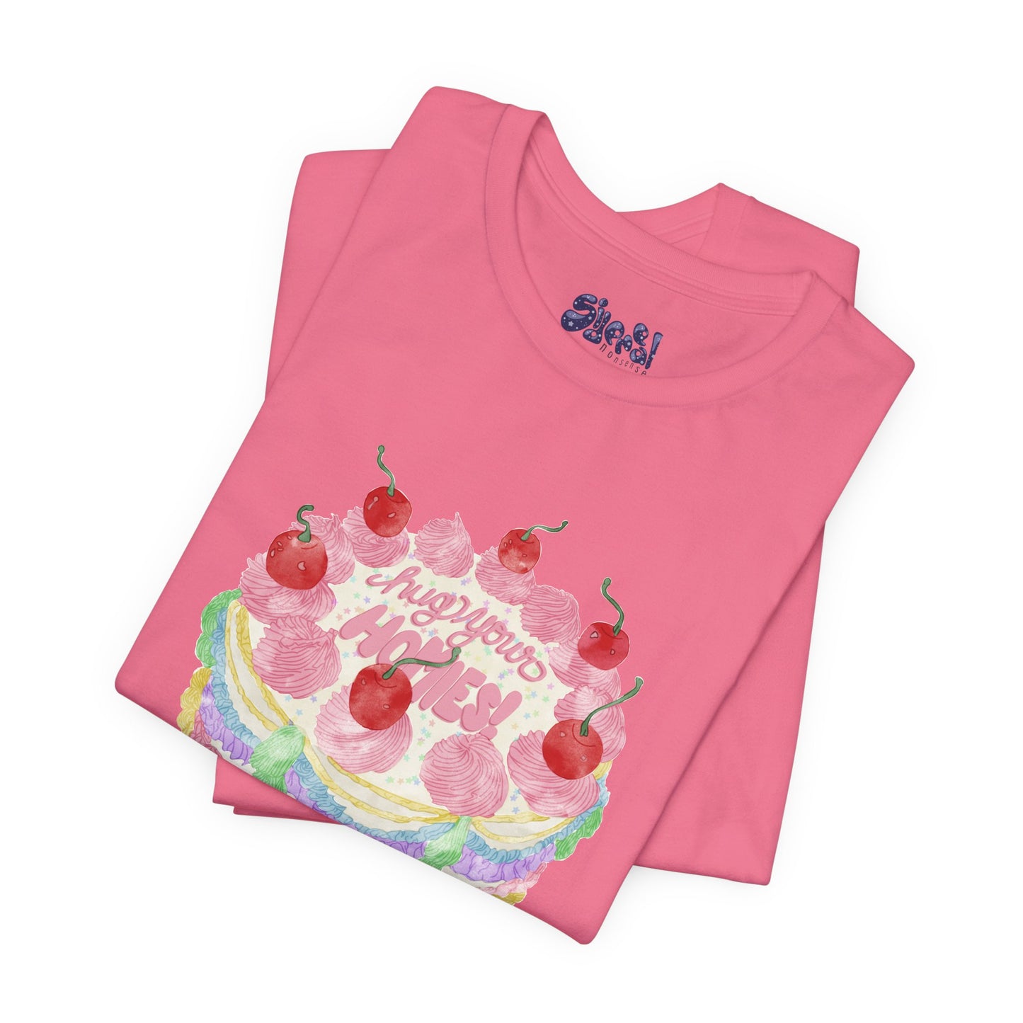 Hug Your Homies Cake Tee - Friendship T-Shirt, Mental Health Shirt, Gift for Teens, Baking Tee, Casual Wear