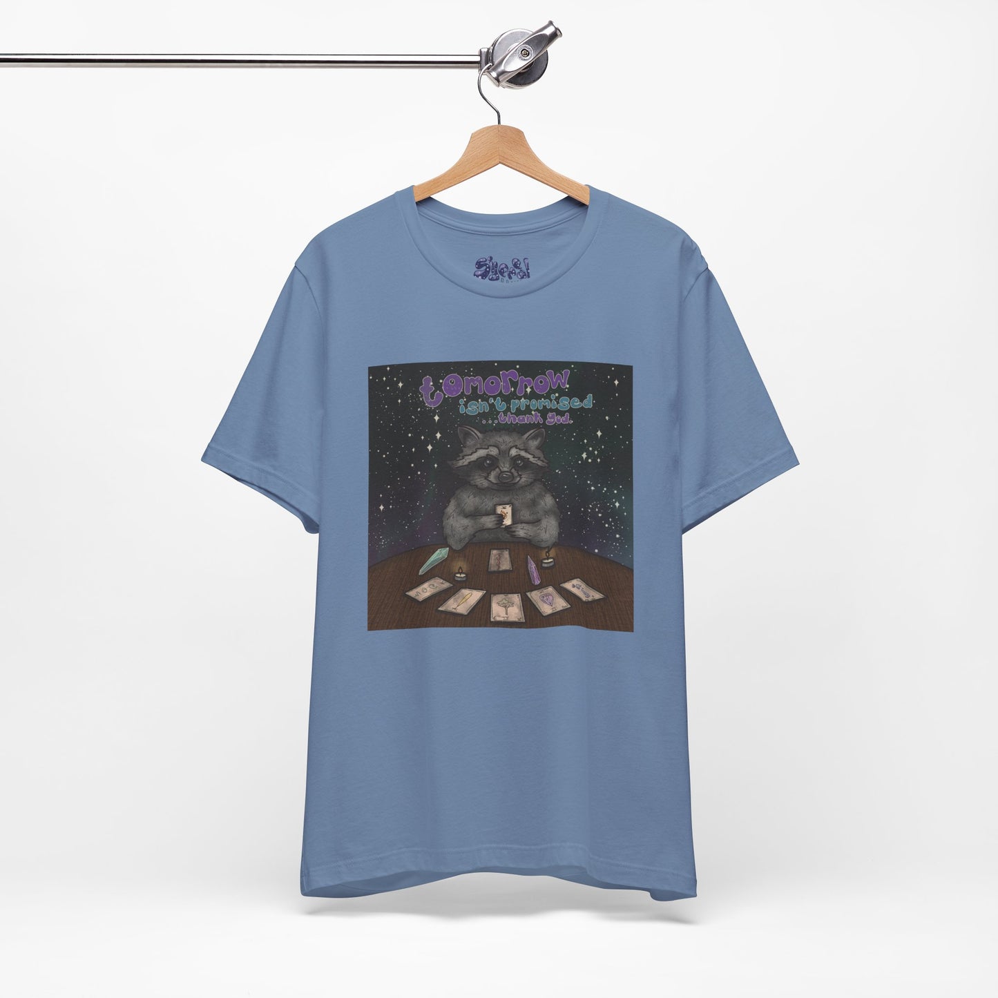 Cosmic Tarot Raccoon Tee - Whimsical Unisex T-Shirt, Trash Panda Gifts, Mystical Apparel, Quirky Casual Wear