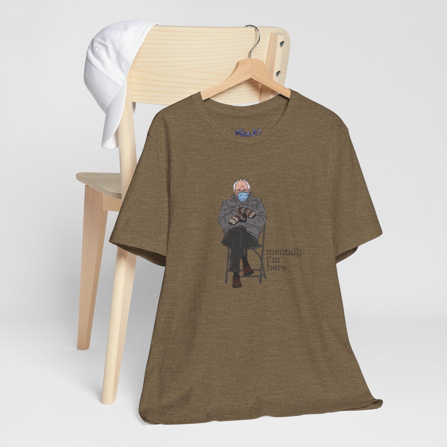 Bernie Sanders Mentally I'm Here Tee, Unisex Political Humor Shirt, Casual Wear For Liberal Leftist, Comfortable Everyday Tee