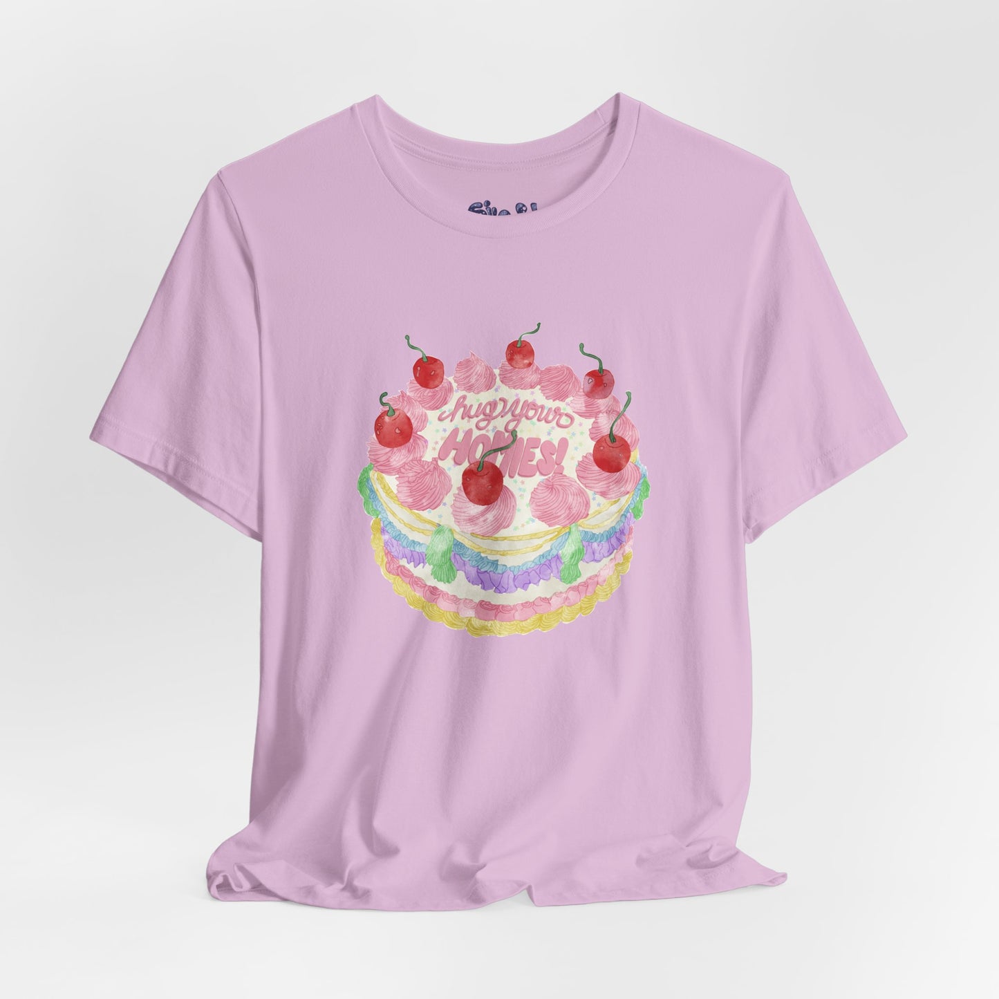 Hug Your Homies Cake Tee - Friendship T-Shirt, Mental Health Shirt, Gift for Teens, Baking Tee, Casual Wear