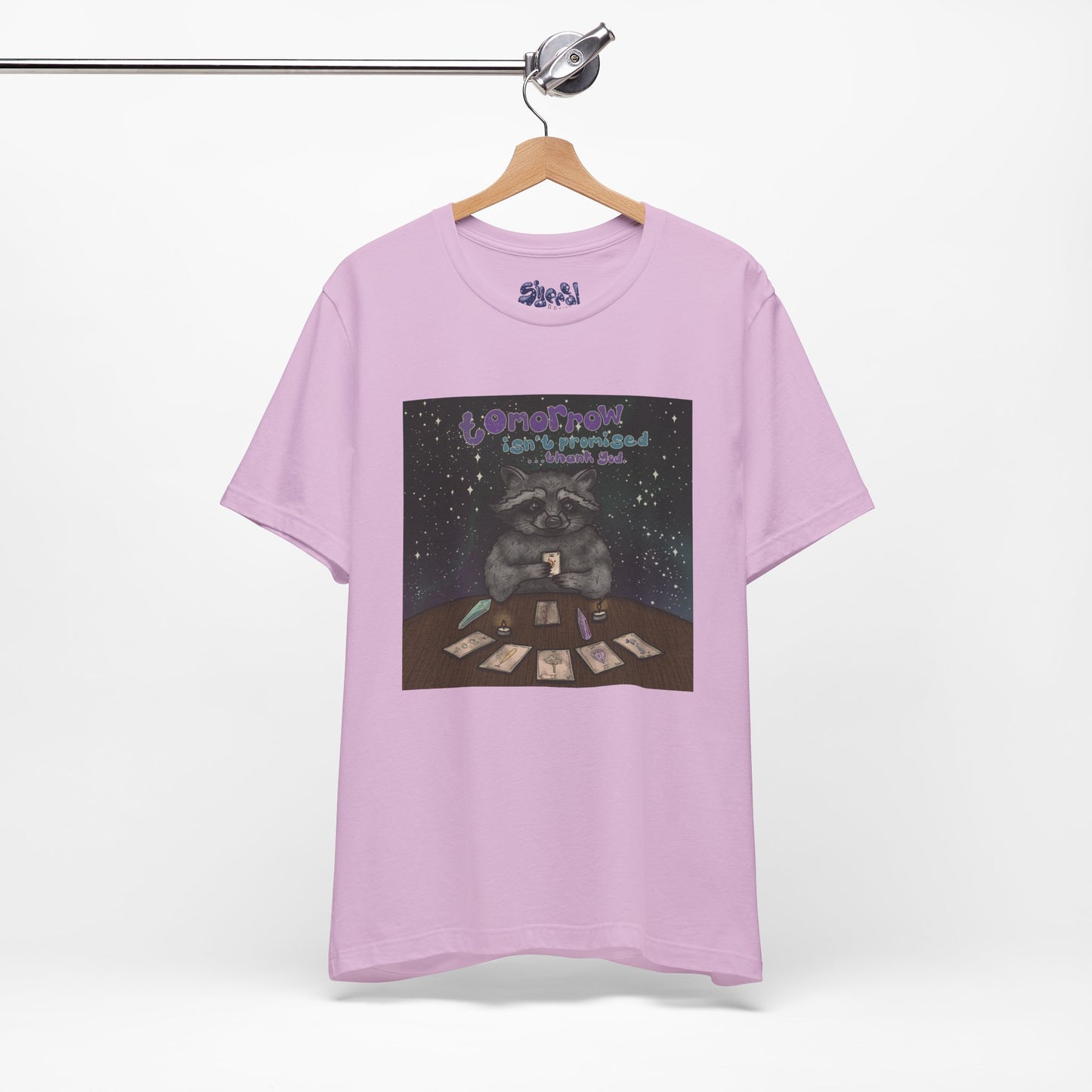 Cosmic Tarot Raccoon Tee - Whimsical Unisex T-Shirt, Trash Panda Gifts, Mystical Apparel, Quirky Casual Wear