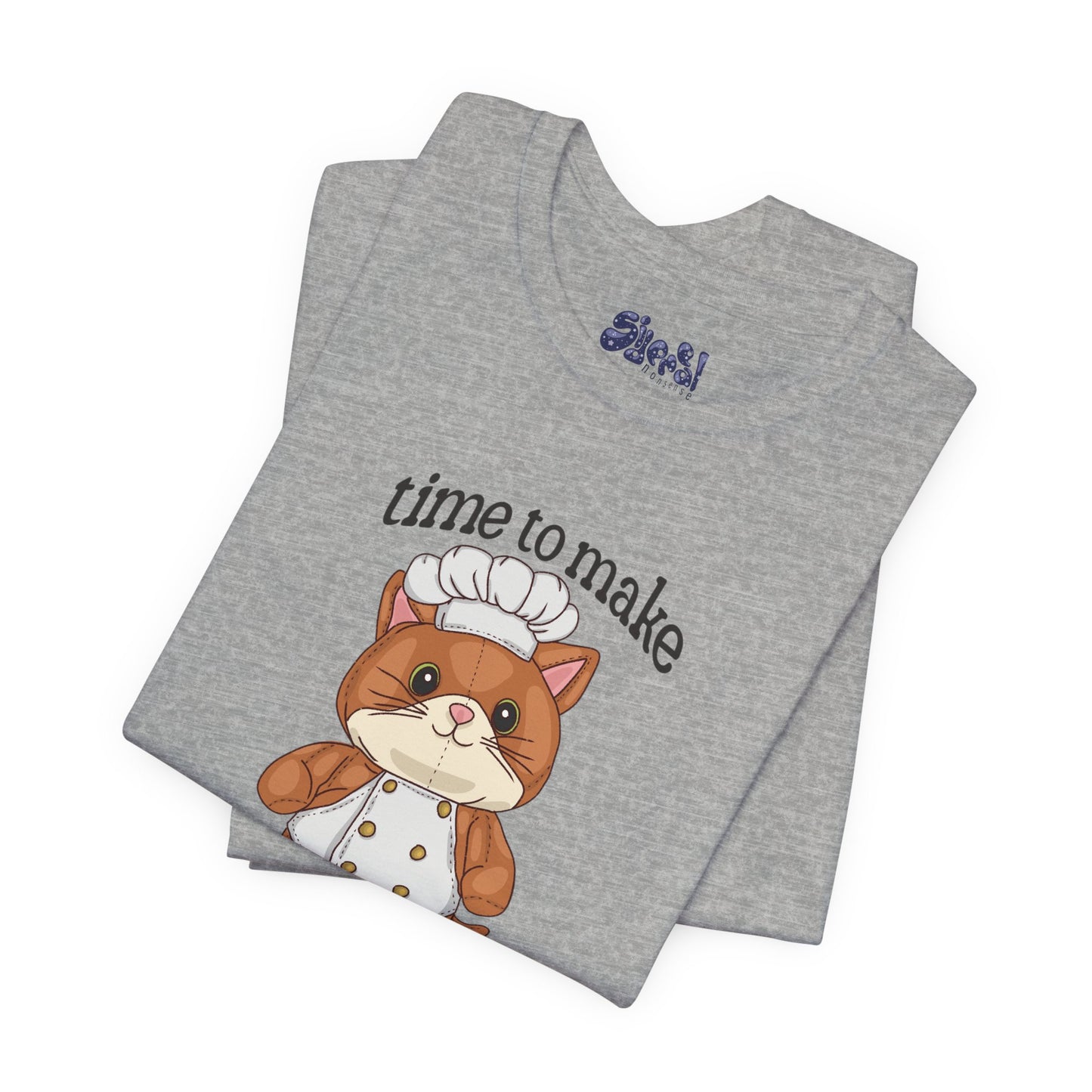 Cute Cat Chef Tee - "Time to Make the Biscuits" | Baking Shirt, Animal Lover Gift, Kitchen Humor, Cute Pet Apparel, Cat Lover Tee