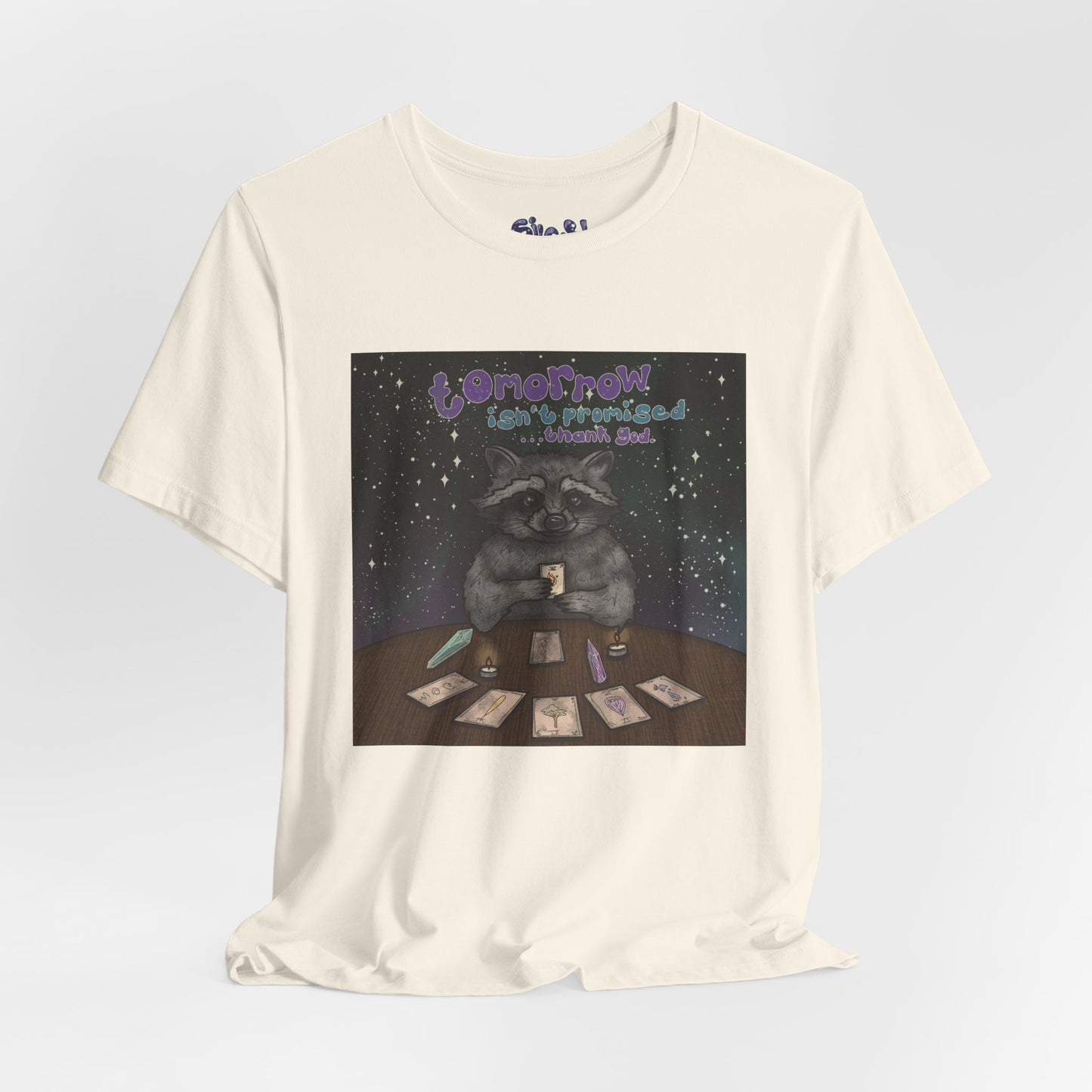 Cosmic Tarot Raccoon Tee - Whimsical Unisex T-Shirt, Trash Panda Gifts, Mystical Apparel, Quirky Casual Wear