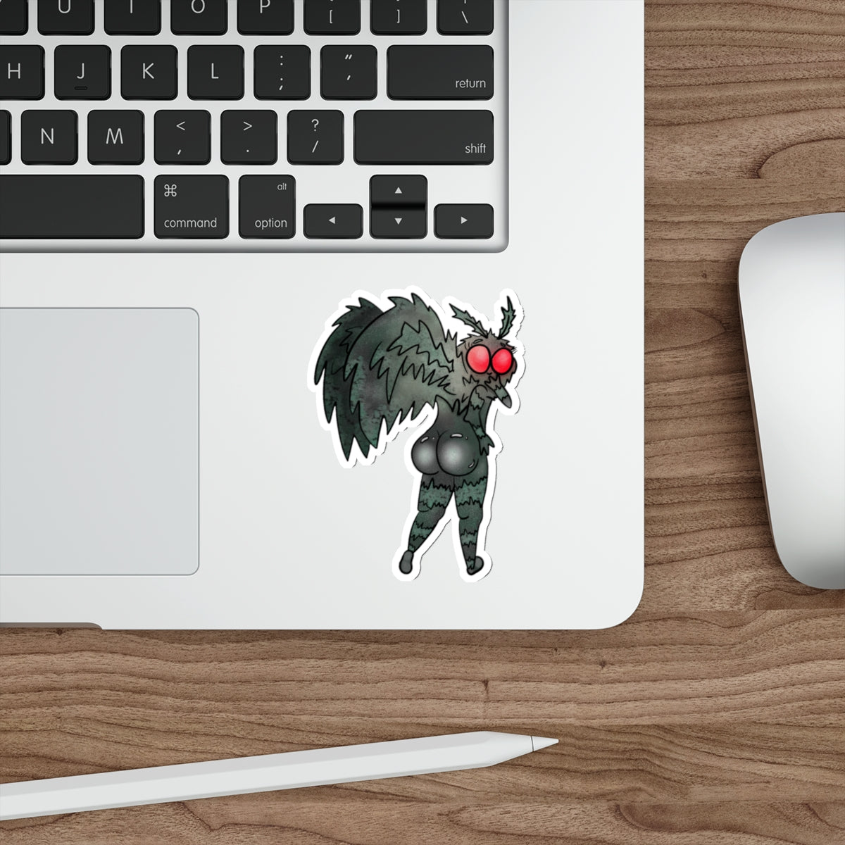 Sexy Mothman Whimsical Cryptid Waterproof Vinyl Die-Cut Stickers for Quirky Laptop & Water Bottle Decor, Folklore Fans, Horror Gift