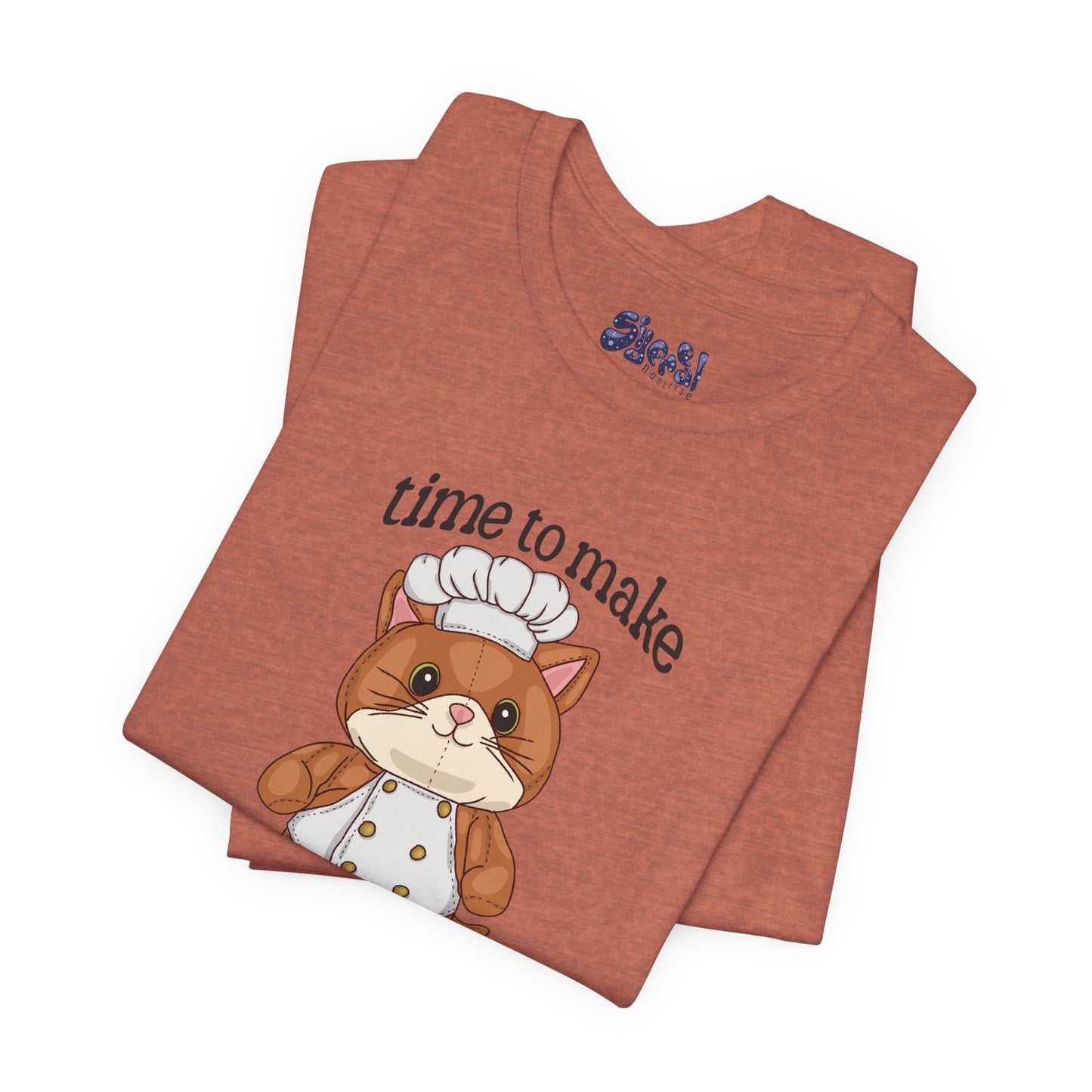 Cute Cat Chef Tee - "Time to Make the Biscuits" | Baking Shirt, Animal Lover Gift, Kitchen Humor, Cute Pet Apparel, Cat Lover Tee