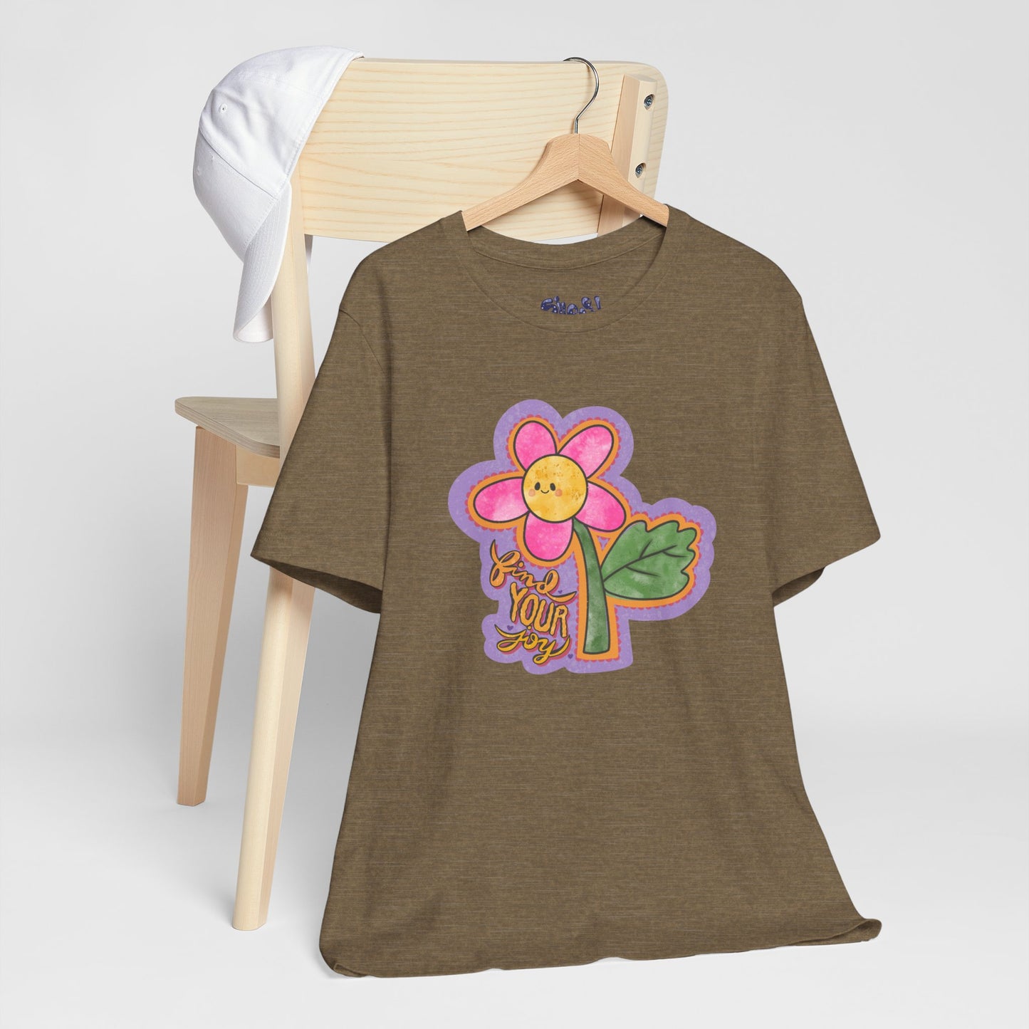 Find Your Joy Flower Graphic Tee, Unique Unisex Shirt for Self-Care Enthusiasts, Mental Health Awareness Casual Wear, Self Care Gift