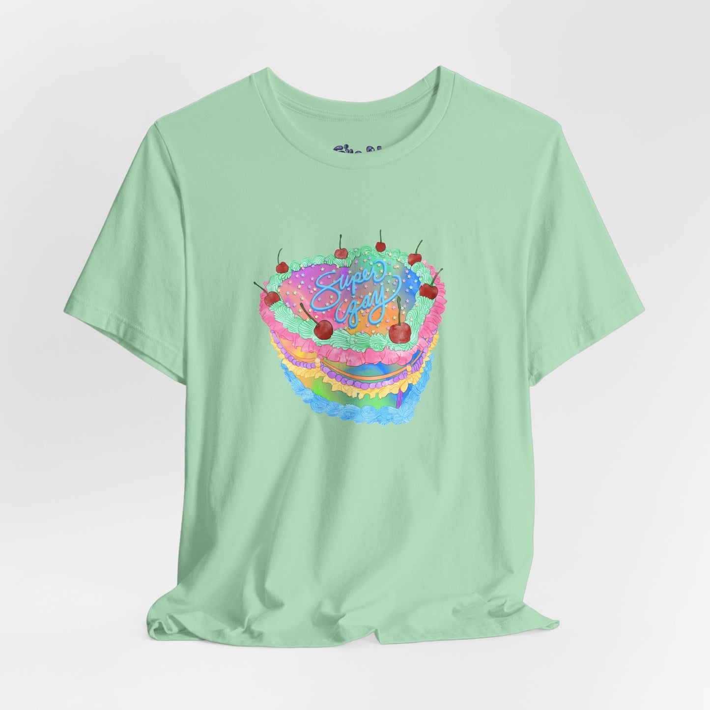 Super Gay Vintage Fancy Cake Tee, Unisex Pride Cakes T-Shirt, Gay Pride Baking Shirt, Casual Baker Apparel