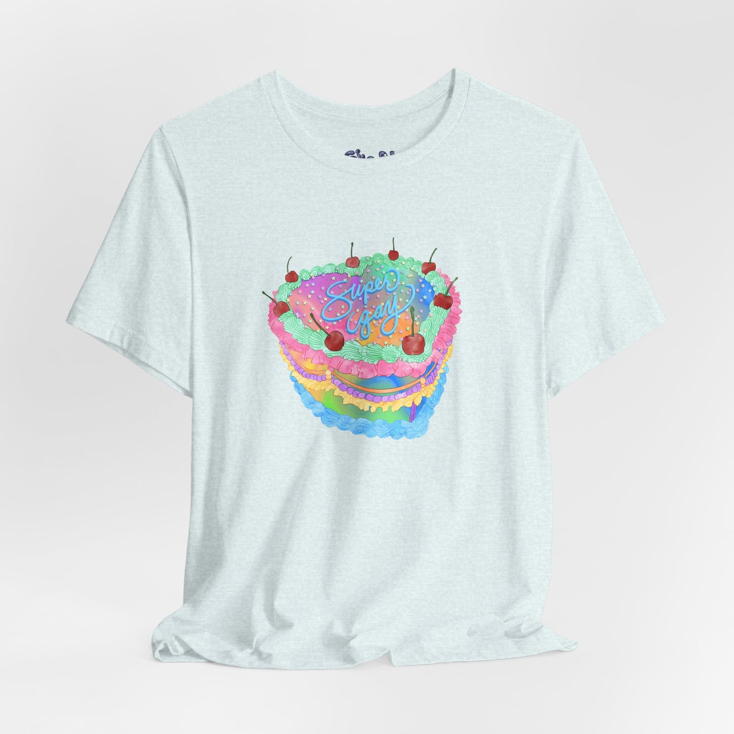 Super Gay Vintage Fancy Cake Tee, Unisex Pride Cakes T-Shirt, Gay Pride Baking Shirt, Casual Baker Apparel