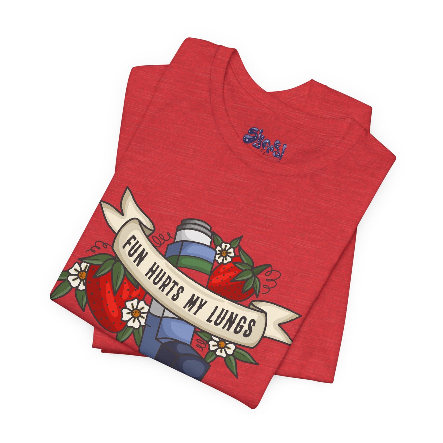 Fun Hurts My Lungs Asthma Awareness Tee, Unisex Jersey T-Shirt, Funny Asthma Shirt, Retro Tattoo Style Gift, Casual Everyday Wear