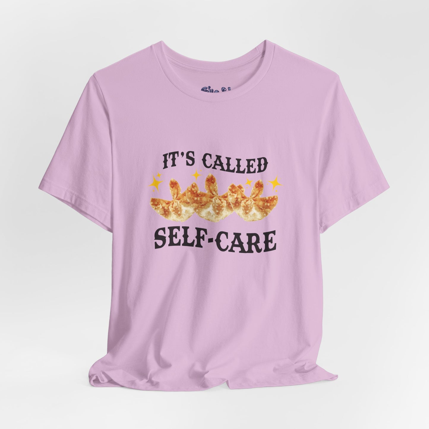 Crab Rangoon Self-Care Short Sleeve Tee, Unisex T-Shirt, Chinese Food Casual Wear, Gift for Foodie, Self Care Quotes, Quirky Motivational Apparel