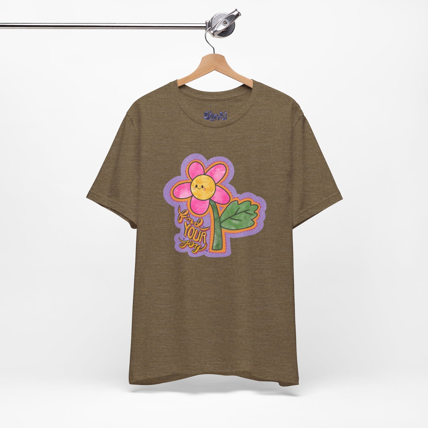 Find Your Joy Flower Graphic Tee, Unique Unisex Shirt for Self-Care Enthusiasts, Mental Health Awareness Casual Wear, Self Care Gift