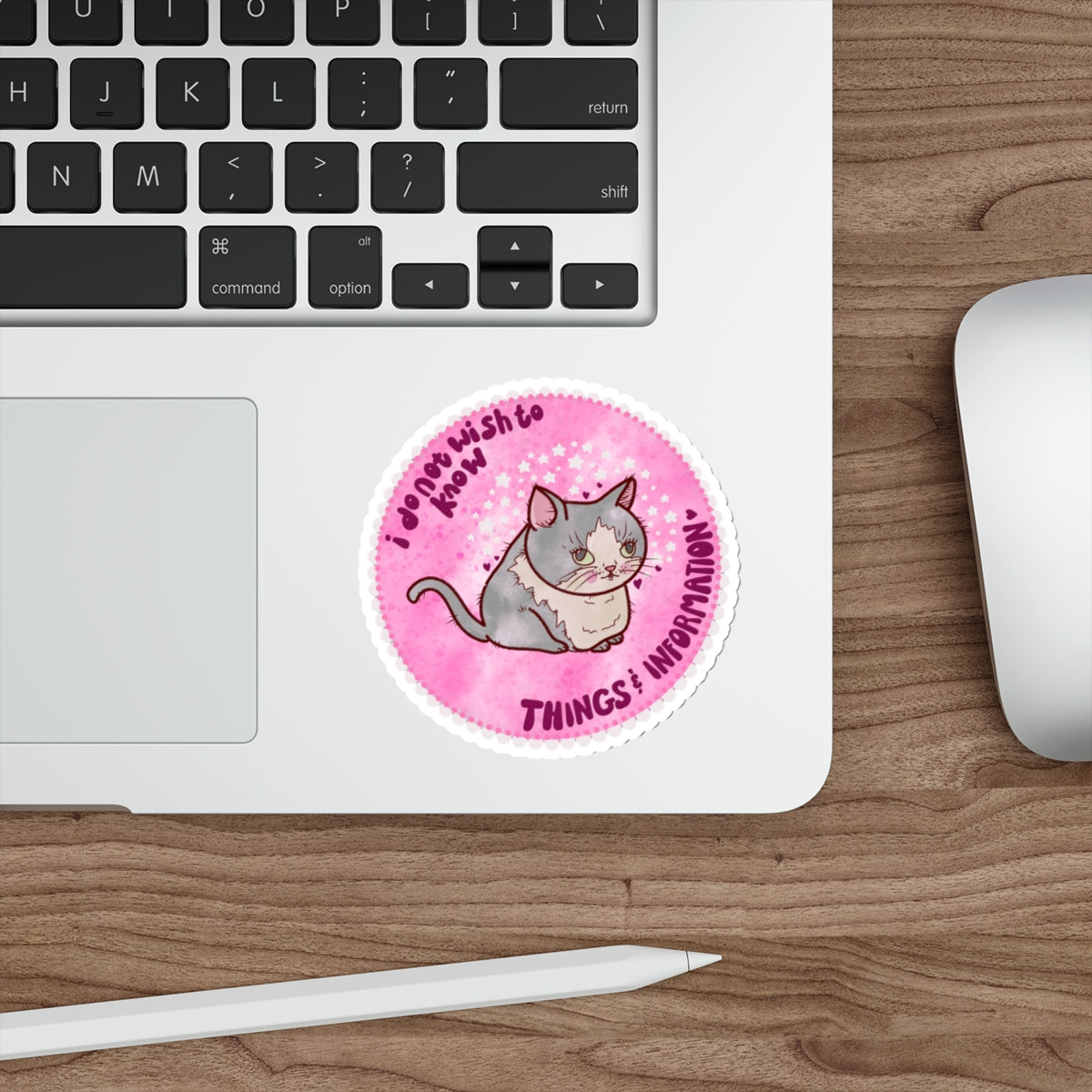Whimsical Cat Die-Cut Stickers, Cute Cat Decor, Things & Information, Mental Health Laptop Stickers, Gift for Overwhelmed Friends