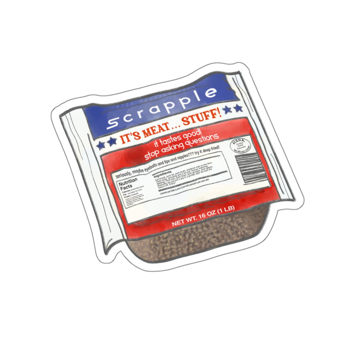 Scrapple Premium Die-Cut Water Resistant Vinyl Sticker