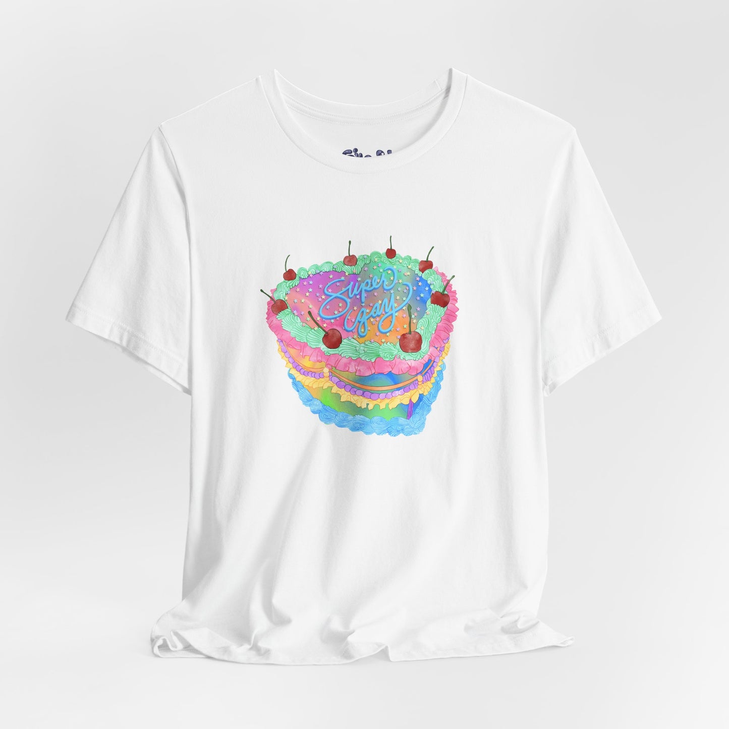 Super Gay Vintage Fancy Cake Tee, Unisex Pride Cakes T-Shirt, Gay Pride Baking Shirt, Casual Baker Apparel