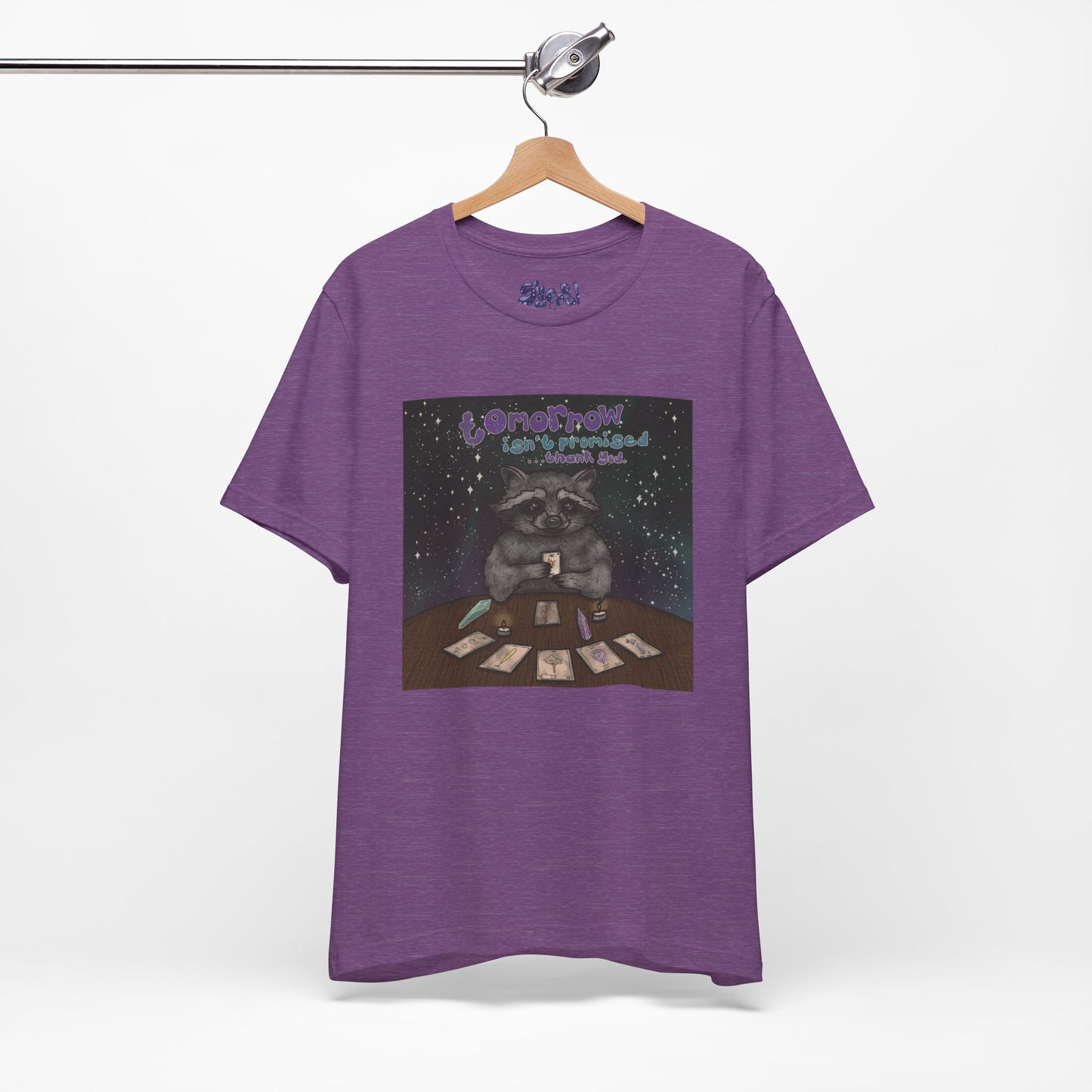 Cosmic Tarot Raccoon Tee - Whimsical Unisex T-Shirt, Trash Panda Gifts, Mystical Apparel, Quirky Casual Wear
