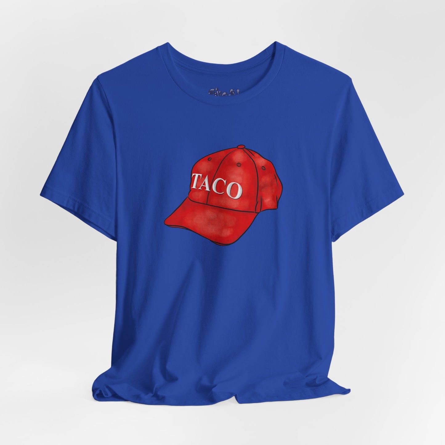 Taco Hat Tee, Trump Always Chickens Out Unisex Jersey Short Sleeve Tee, MAGA Hat, Funny Political Shirt, Liberal Leftist Gift