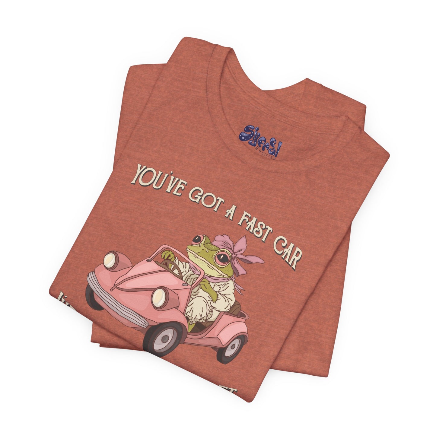 Cute Frog Graphic Tee, You've Got a Plan to Get Us Outta Here Shirt, Unisex T-Shirt, Fast Car, 90's Casual Wear, y2k