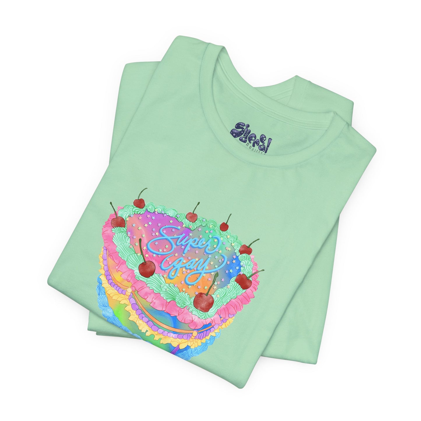 Super Gay Vintage Fancy Cake Tee, Unisex Pride Cakes T-Shirt, Gay Pride Baking Shirt, Casual Baker Apparel