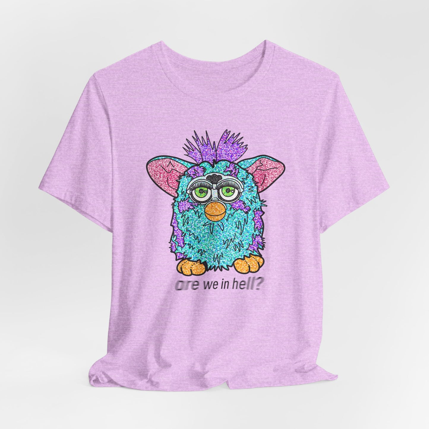 Funny Graphic Tee: "Are We in Hell?" Retro Furby Design