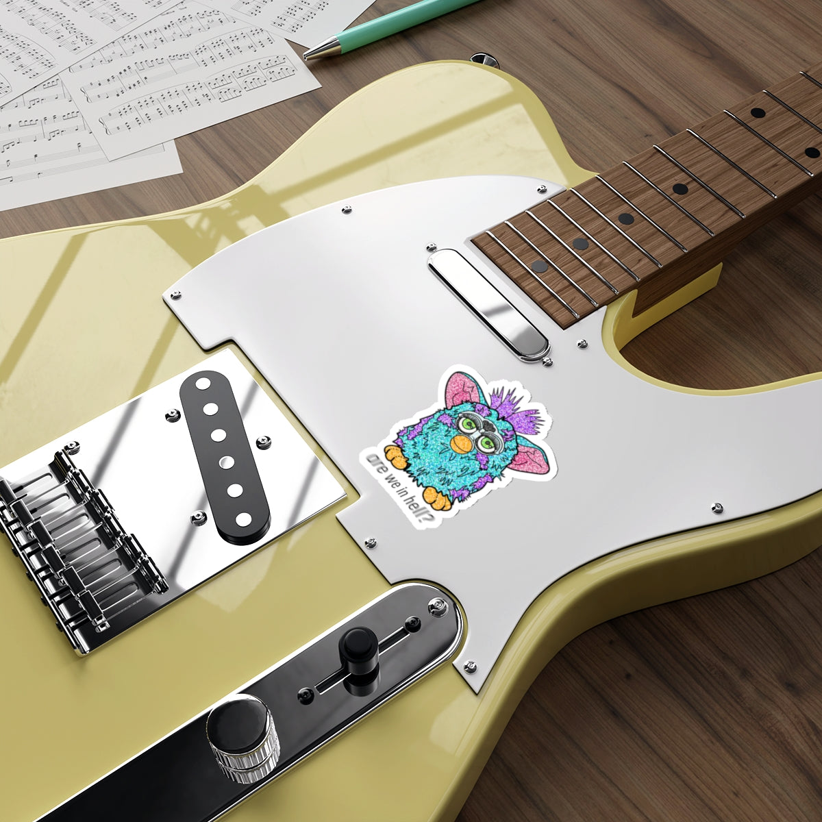 ‘Are We in Hell?' Retro Furby Premium Die-Cut Water Resistant Vinyl Sticker