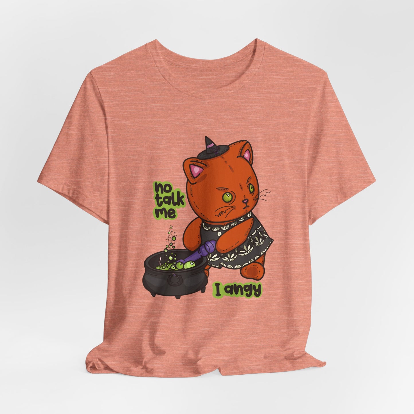 Witchy Cat “No Talk Me I Angy” Unisex Short Sleeve Shirt