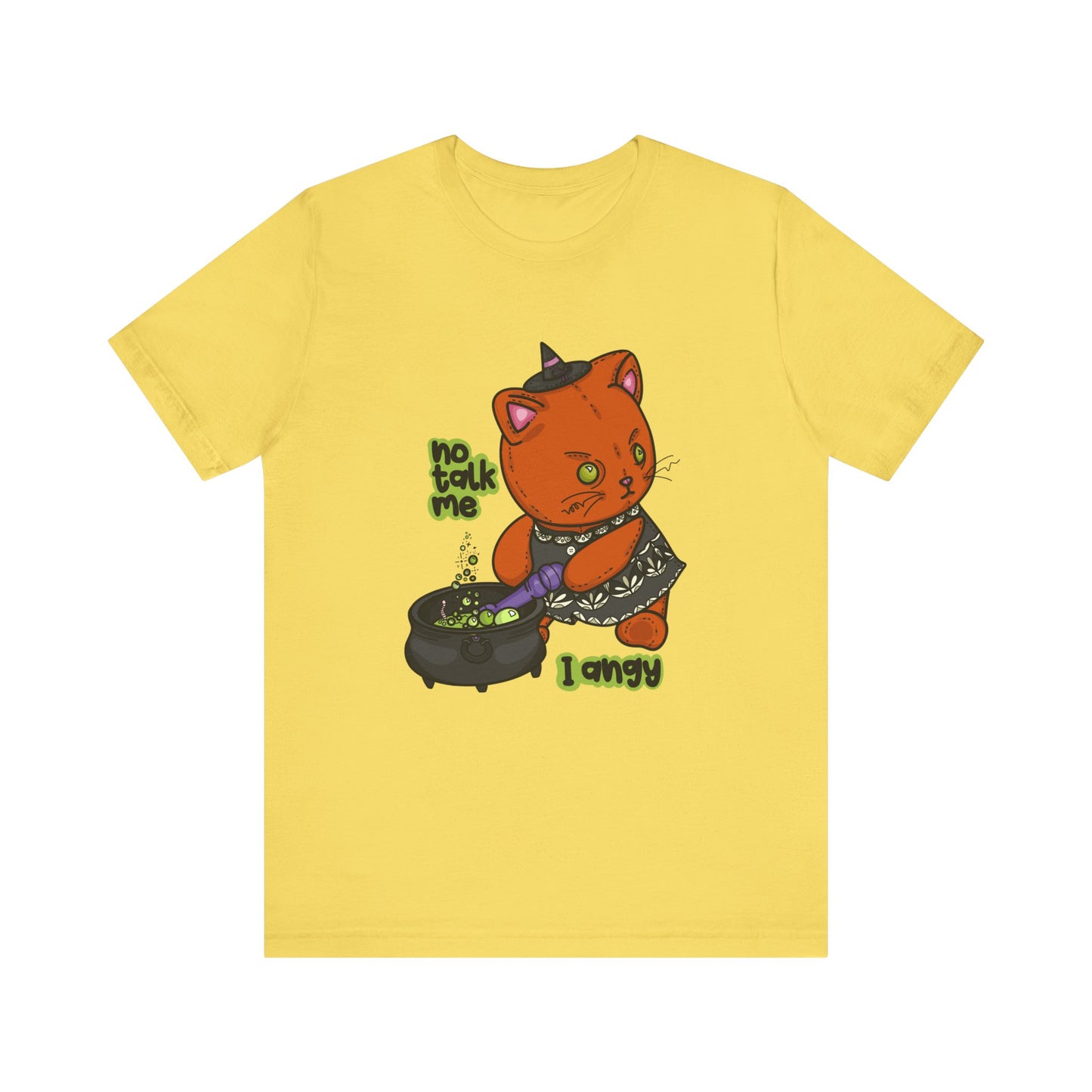 Witchy Cat “No Talk Me I Angy” Unisex Short Sleeve Shirt