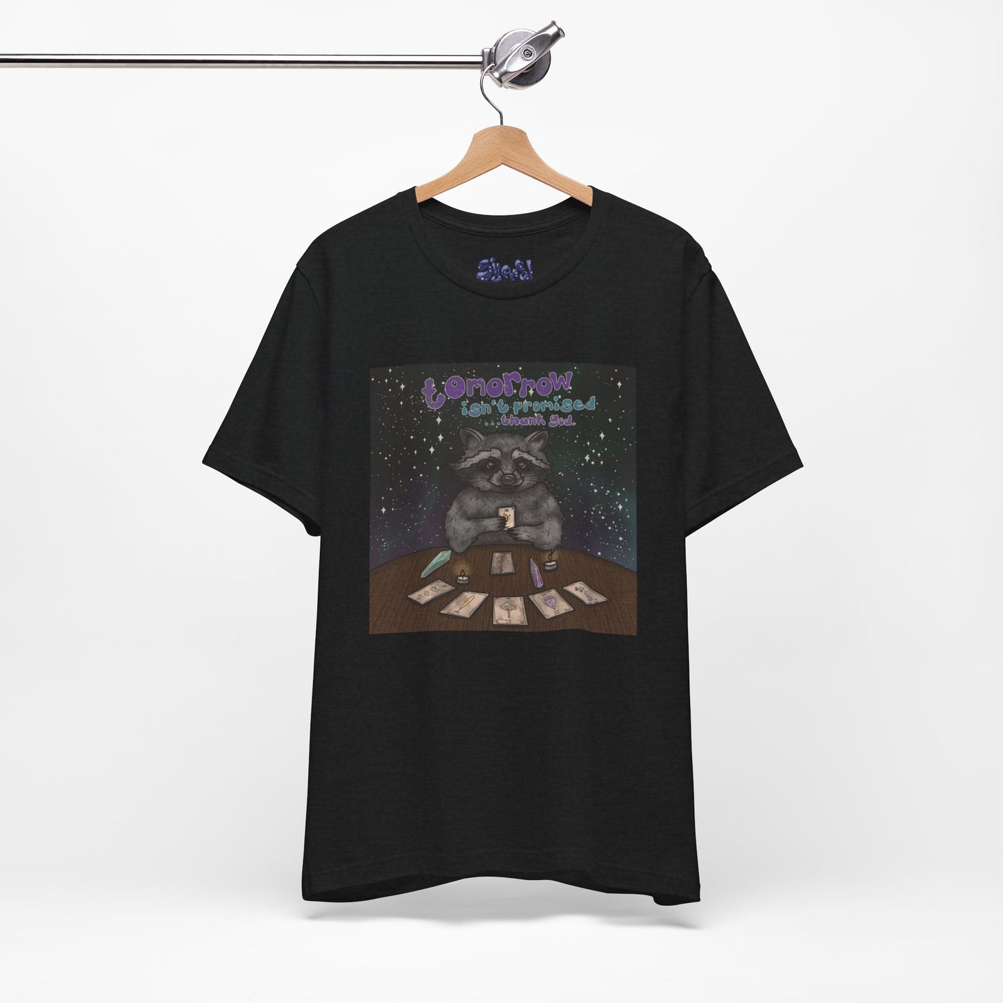 Cosmic Tarot Raccoon Tee - Whimsical Unisex T-Shirt, Trash Panda Gifts, Mystical Apparel, Quirky Casual Wear