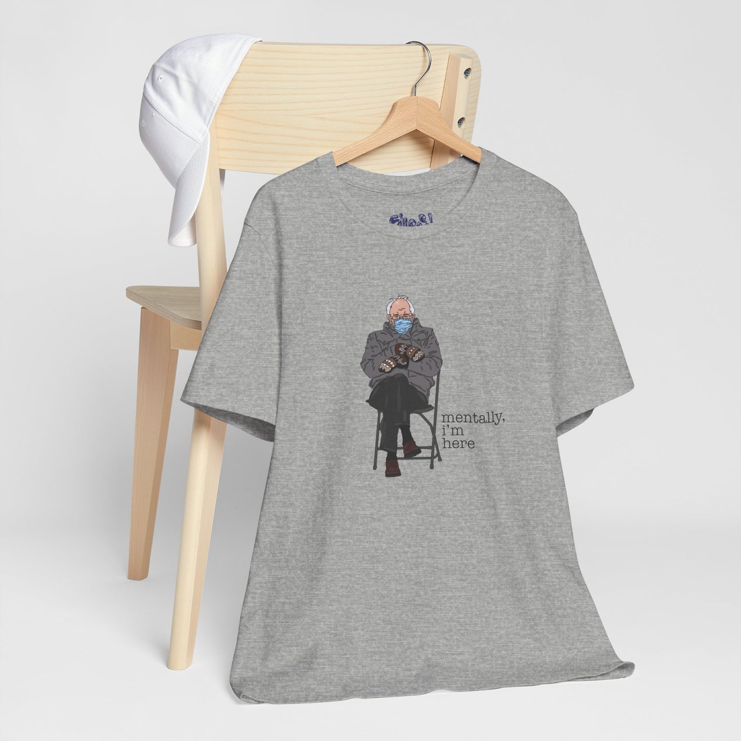 Bernie Sanders Mentally I'm Here Tee, Unisex Political Humor Shirt, Casual Wear For Liberal Leftist, Comfortable Everyday Tee
